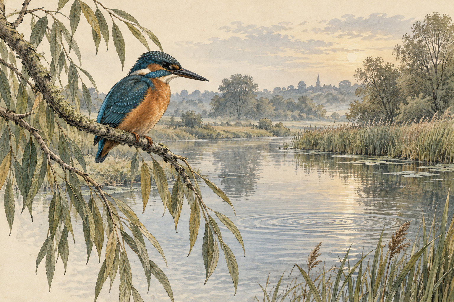 AI-generated Birds illustration, not the named artwork